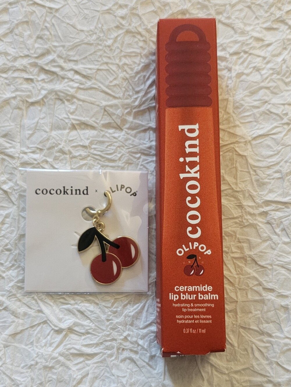 Cocokind x Olipop Ceramide Lip Blur Balm Cherry Cola new w/ Charm lipgloss NIB